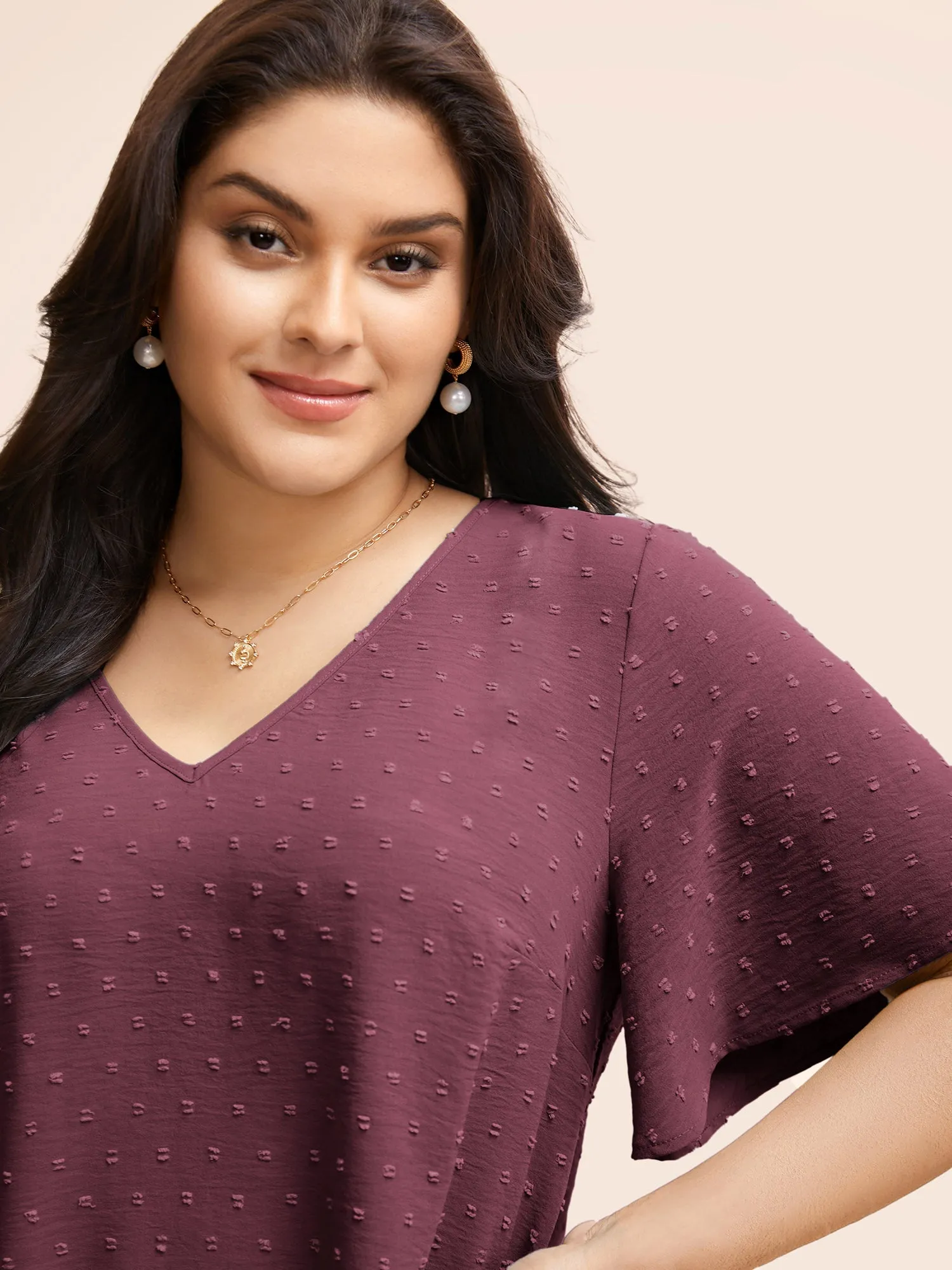 Polka Dot Lace Sleeve Blouse sold by Bloomchic product image thumbnail 3