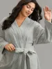 Contrast Guipure Lace Belted Drop Shoulder Sleep Robe sold by Bloomchic