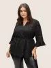 Heart Print Flutter Sleeve Elastic Waist Blouse sold by Bloomchic
