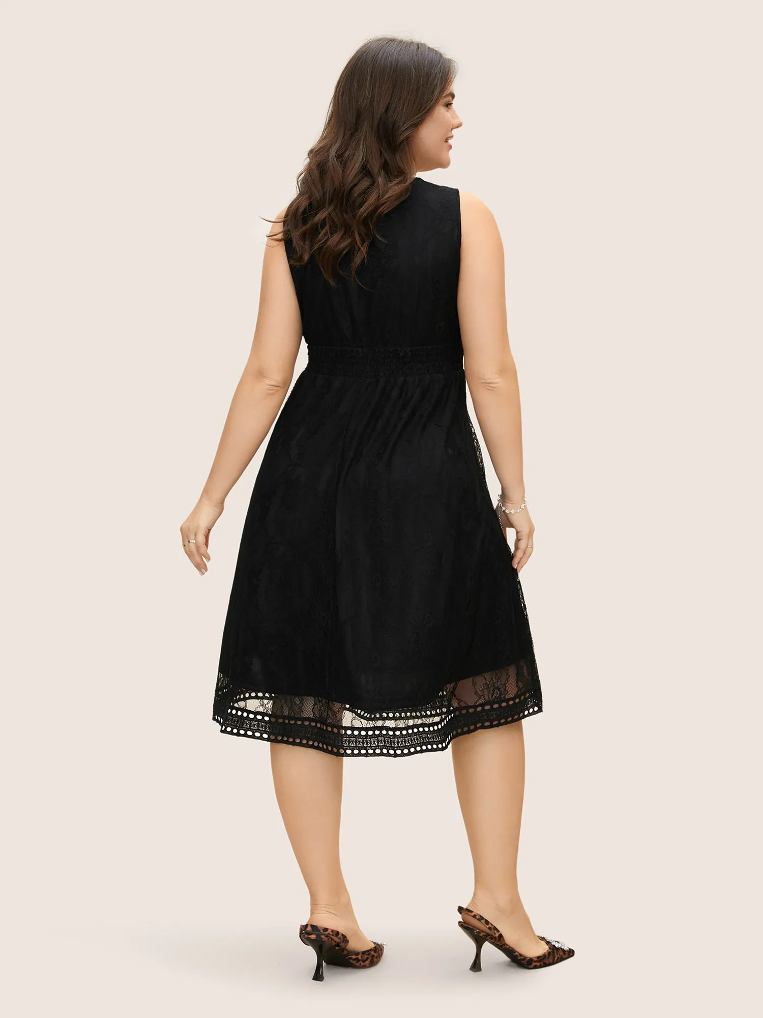 Crochet Lace Mesh Pocket Tank Dress sold by Bloomchic product image thumbnail 3