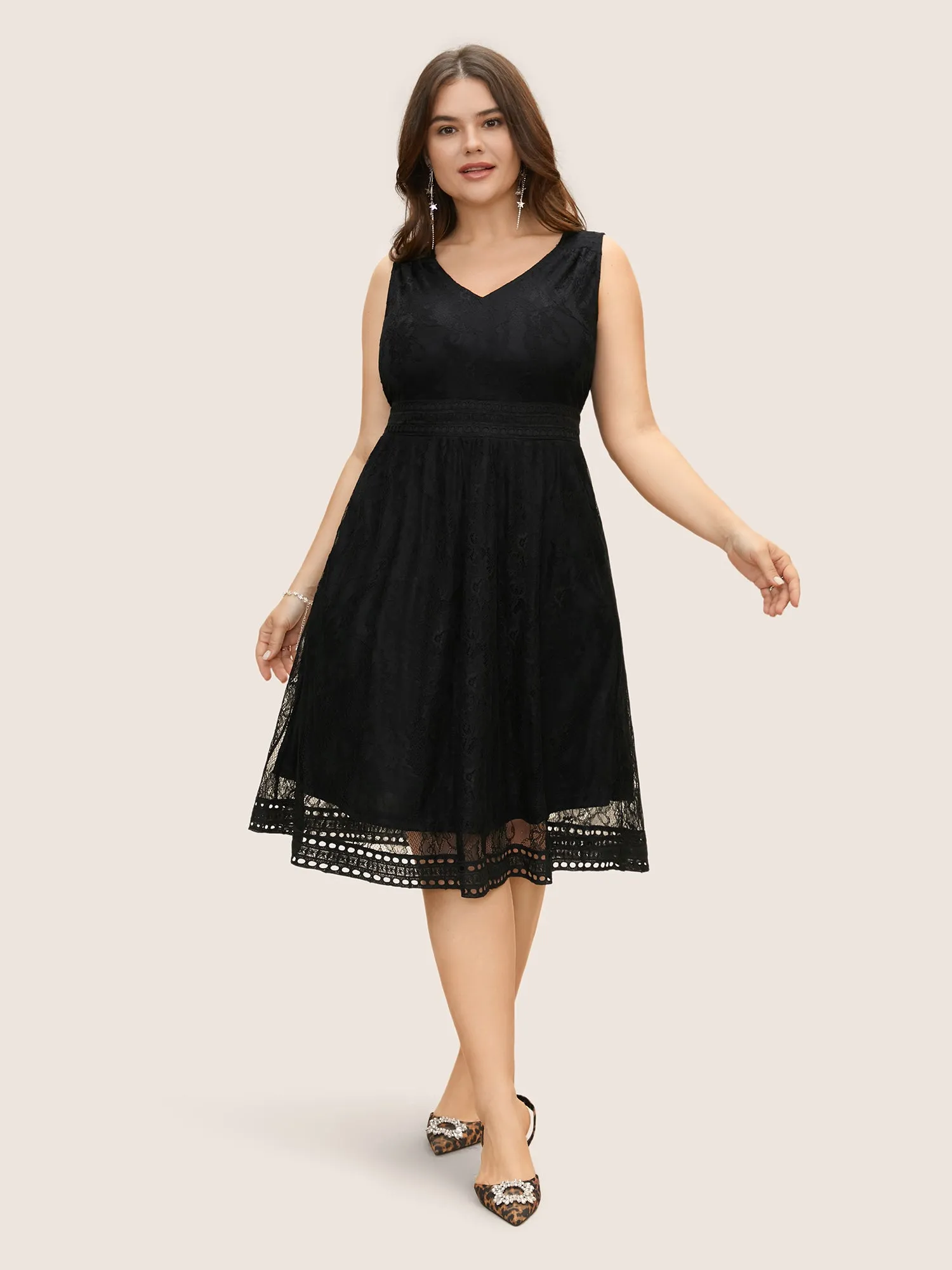 Crochet Lace Mesh Pocket Tank Dress sold by Bloomchic product image thumbnail 2