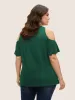 Solid Overlap Collar Ruffle Sleeve T-shirt sold by Bloomchic