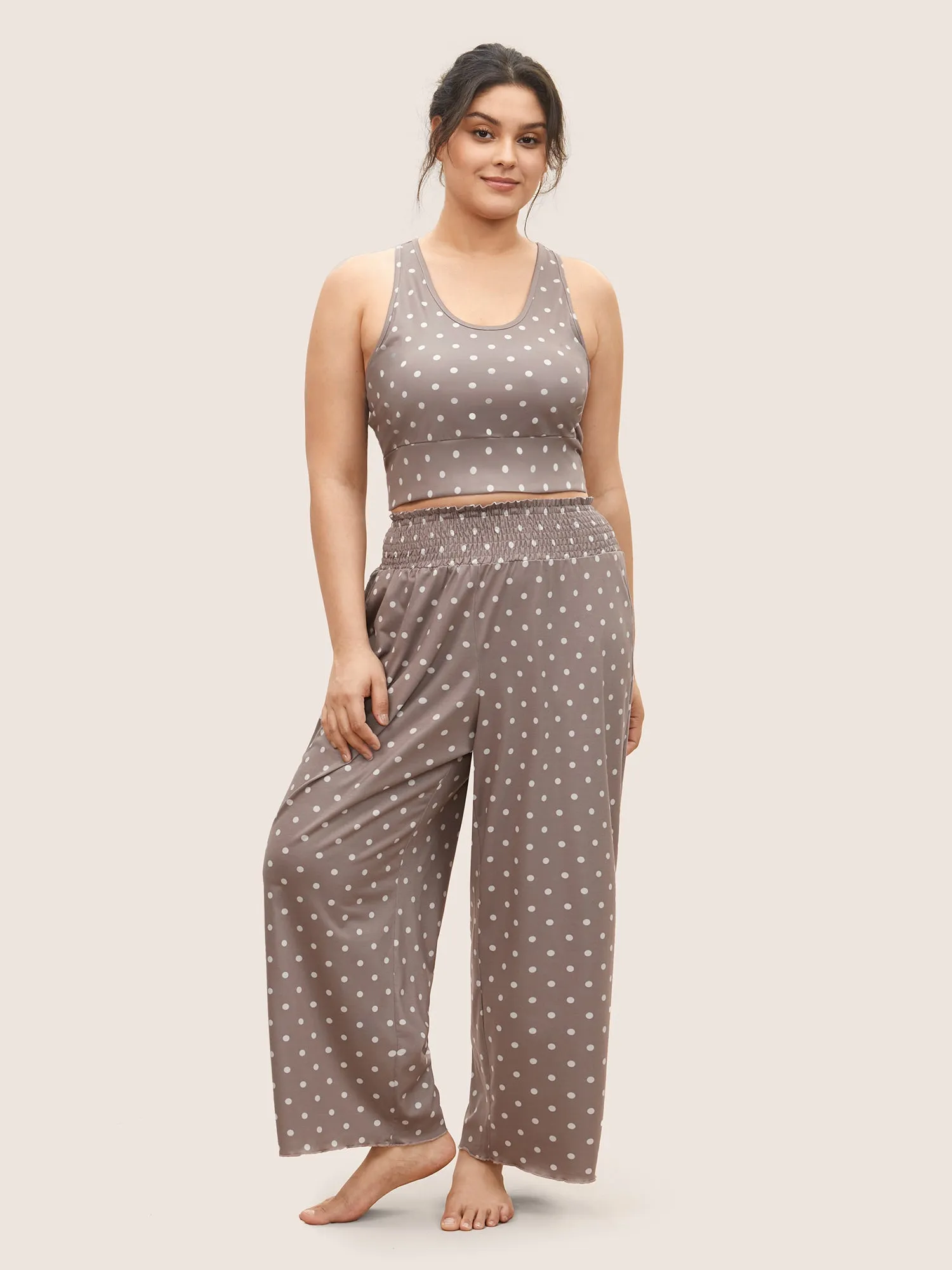 Polka Dot Removable Chest Pad Loungewear Set sold by Bloomchic product image thumbnail 3