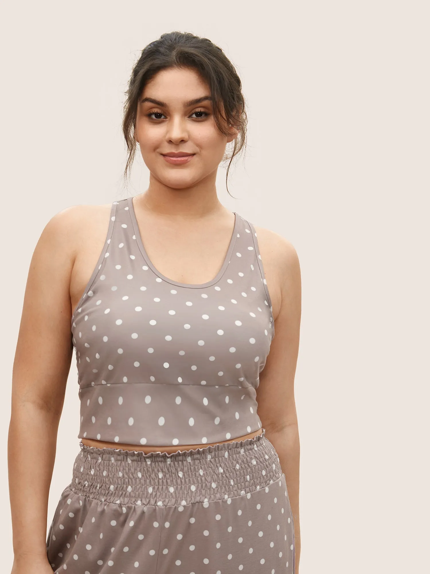 Polka Dot Removable Chest Pad Loungewear Set sold by Bloomchic product image thumbnail 5