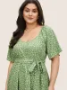 Ditsy Floral Elastic Waist Belted Scoop Neck Dress sold by Bloomchic