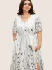 Sequin Mesh Embroidered Wrap Split Hem Dress sold by Bloomchic