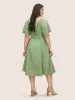 Ditsy Floral Elastic Waist Belted Scoop Neck Dress sold by Bloomchic