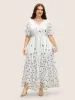 Sequin Mesh Embroidered Wrap Split Hem Dress sold by Bloomchic
