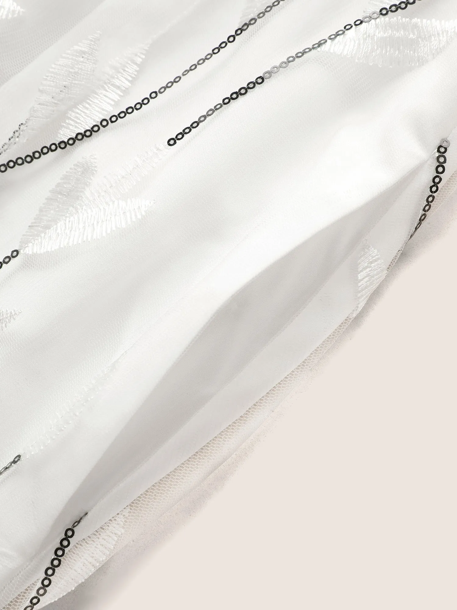 Sequin Mesh Embroidered Wrap Split Hem Dress sold by Bloomchic product image thumbnail 5