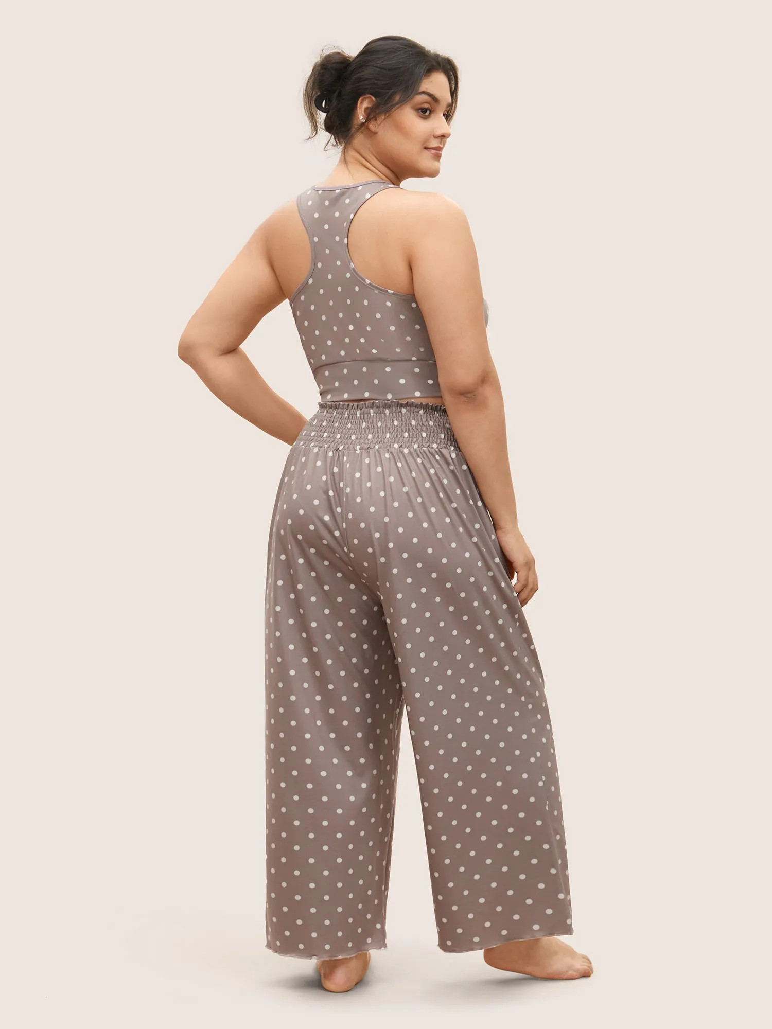 Polka Dot Removable Chest Pad Loungewear Set sold by Bloomchic product image thumbnail 4