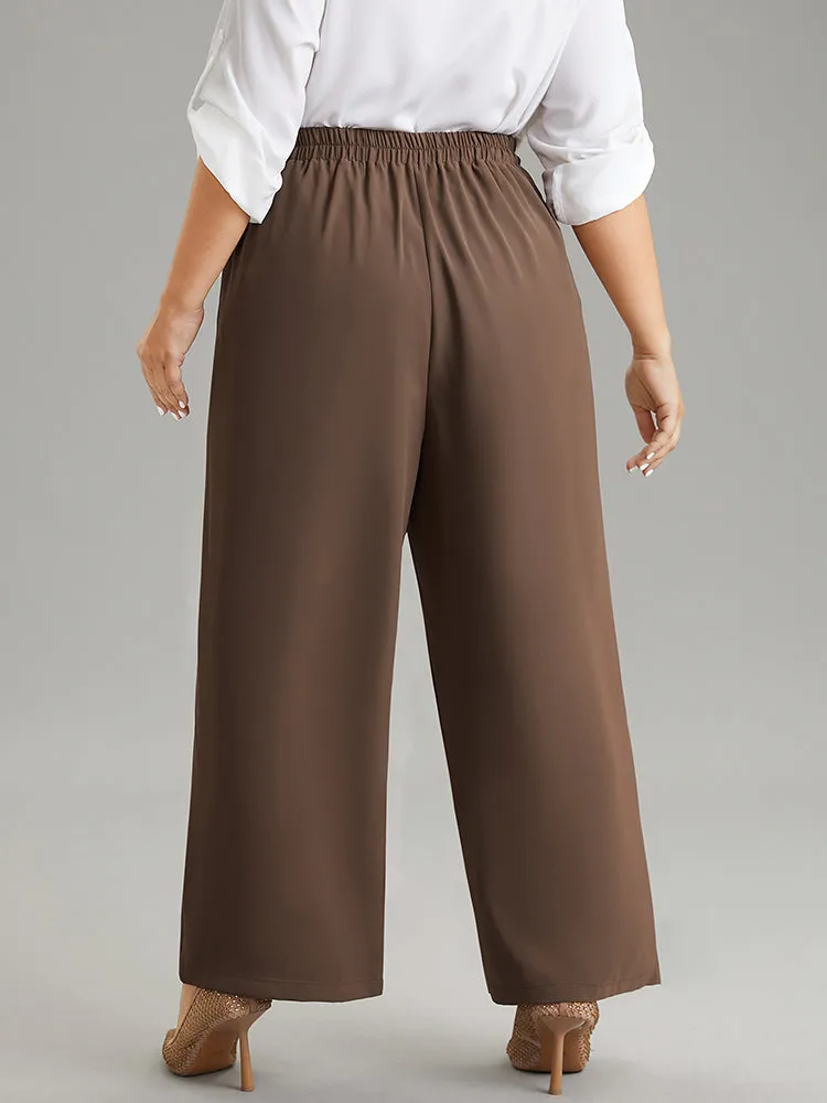 Static-Free Button Detail Seam Detail Elastic Waist Pants sold by Bloomchic product image thumbnail 2