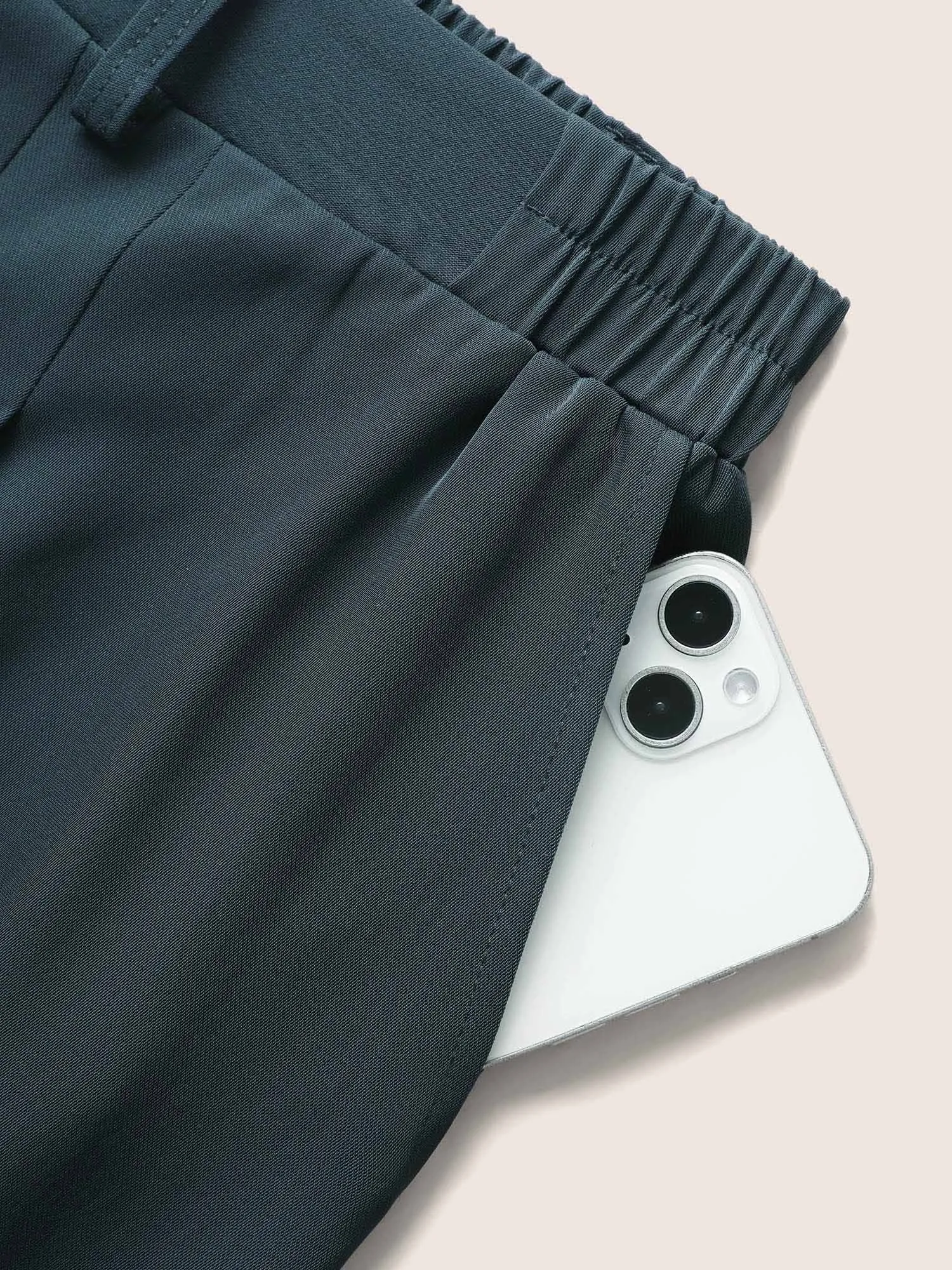 Mid Rise Elastic Waist Pleated Wide Leg Pants sold by Bloomchic product image thumbnail 5