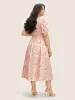 Floral Bishop Sleeve Pleated Split Front Dress sold by Bloomchic