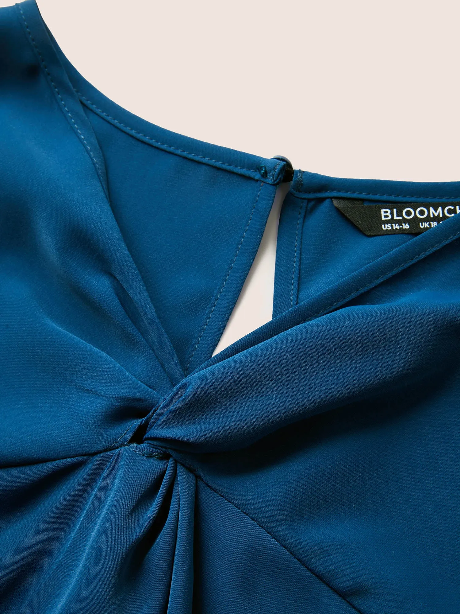 Solid Twist Front Lantern Sleeve Blouse sold by Bloomchic product image thumbnail 5