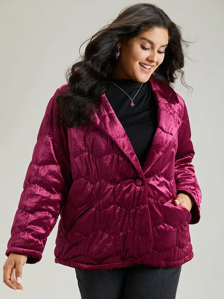 Solid Texture Button Up Quilted Jacket sold by Bloomchic