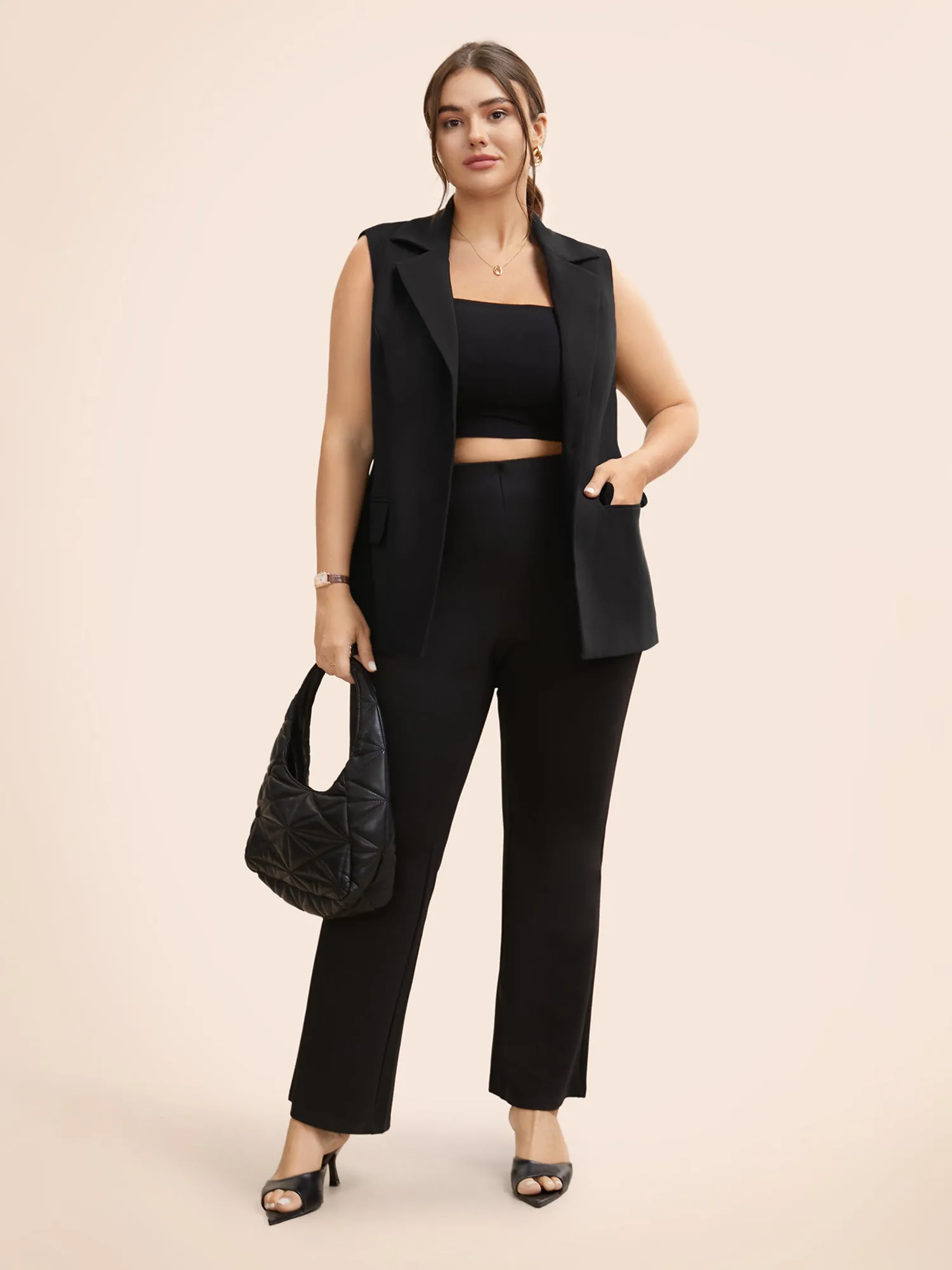 Stretch Woven Princess Seams Slim-Fit Blazer sold by Bloomchic product image thumbnail 2