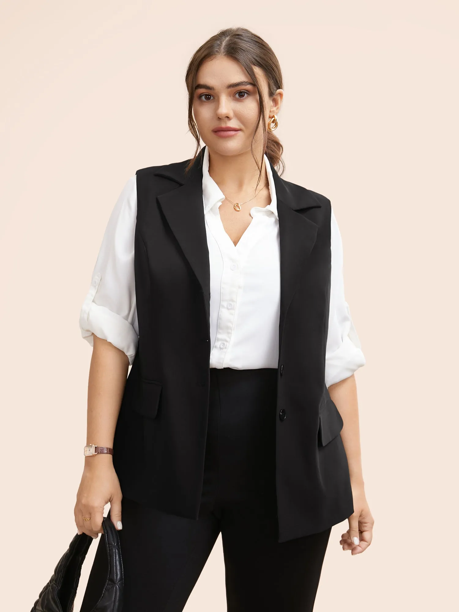 Stretch Woven Princess Seams Slim-Fit Blazer sold by Bloomchic product image thumbnail 4