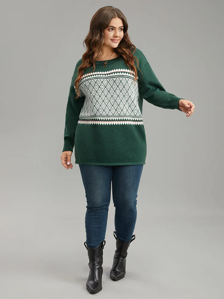 Supersoft Essentials Round Neck Geometric Pullover sold by Bloomchic product image thumbnail 4