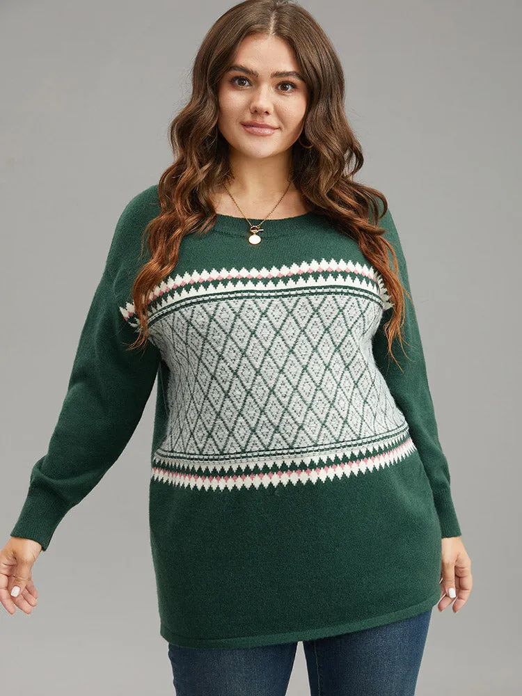 Supersoft Essentials Round Neck Geometric Pullover sold by Bloomchic product image thumbnail 3