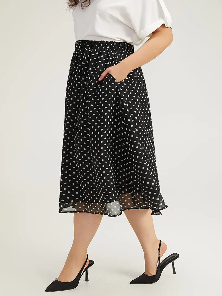Polka Dot Pocket Mesh Elastic Waist Skirt sold by Bloomchic product image thumbnail 5