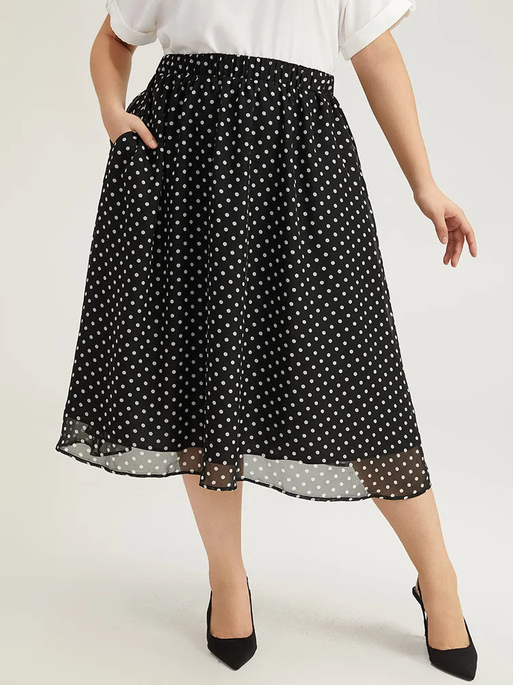 Polka Dot Pocket Mesh Elastic Waist Skirt sold by Bloomchic product image thumbnail 3