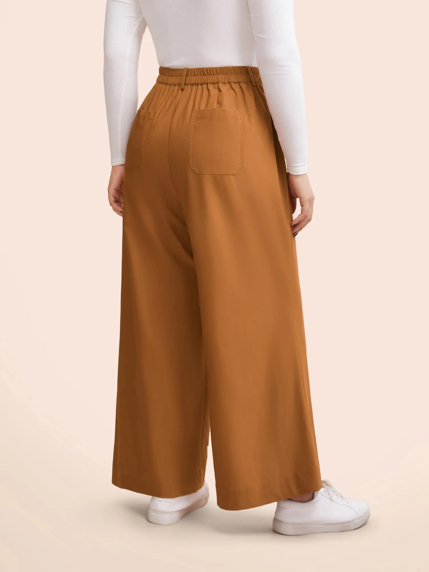 Medium Stretch Wide Leg Elastic Waist Pants sold by Bloomchic product image thumbnail 2