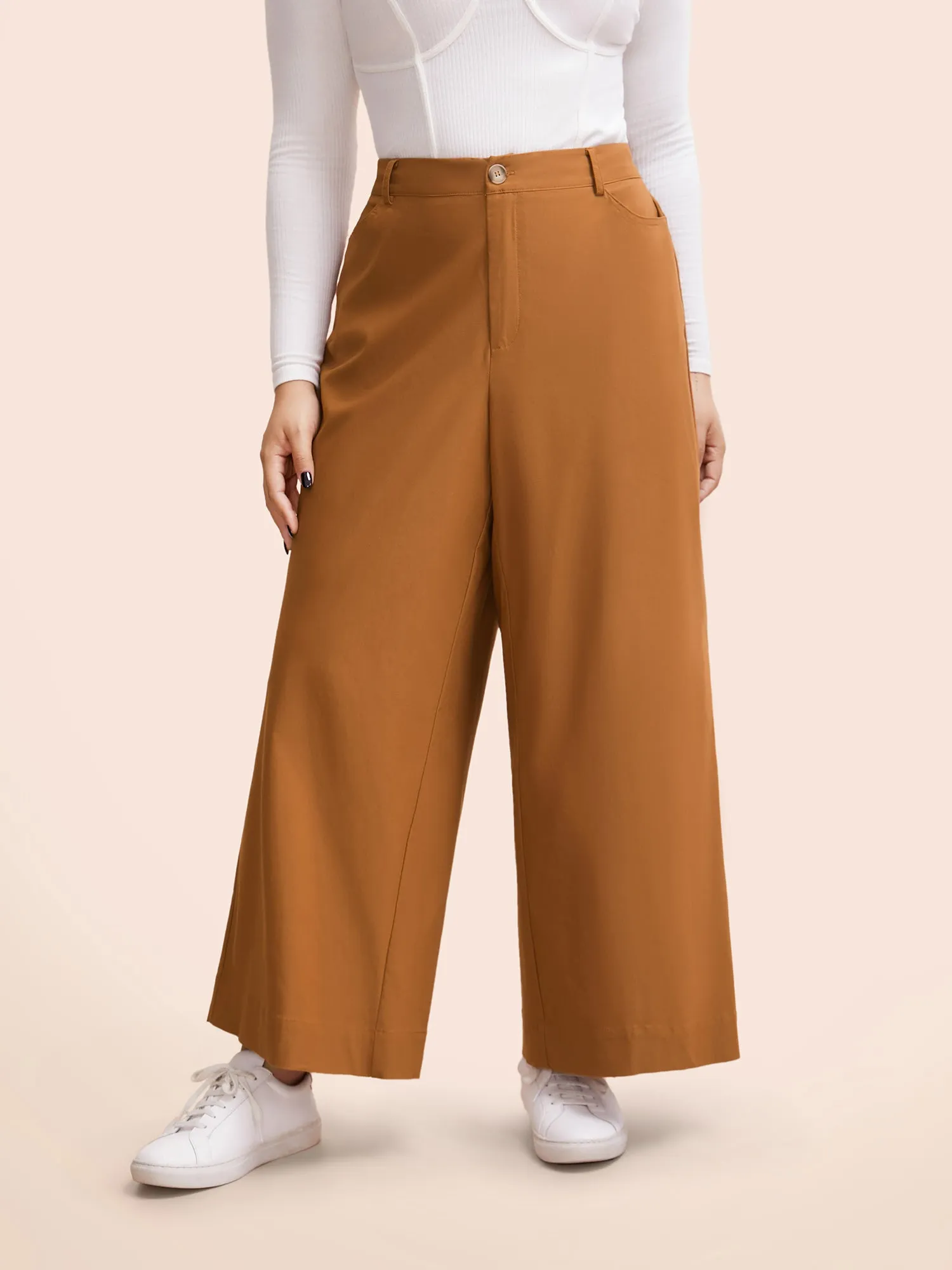 Medium Stretch Wide Leg Elastic Waist Pants sold by Bloomchic product image thumbnail 3