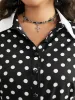 Halloween Polka Dot Shirt Collar Button Up Belted Dress sold by Bloomchic
