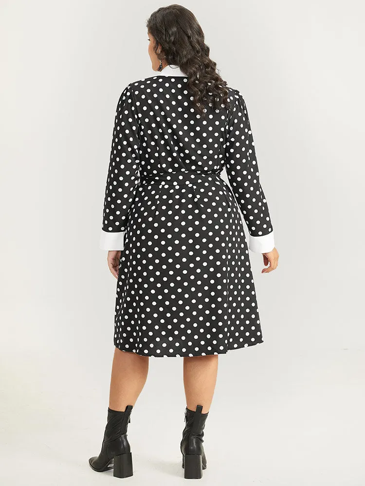Halloween Polka Dot Shirt Collar Button Up Belted Dress sold by Bloomchic product image thumbnail 2