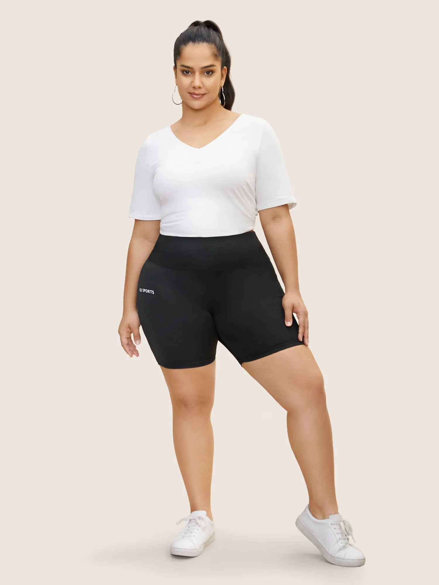 Letter Print Wideband Waist High Rise Pants sold by Bloomchic product image thumbnail 4