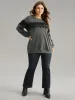 Plain Round Neck Patchwork Lace Panel Sweatshirt sold by Bloomchic