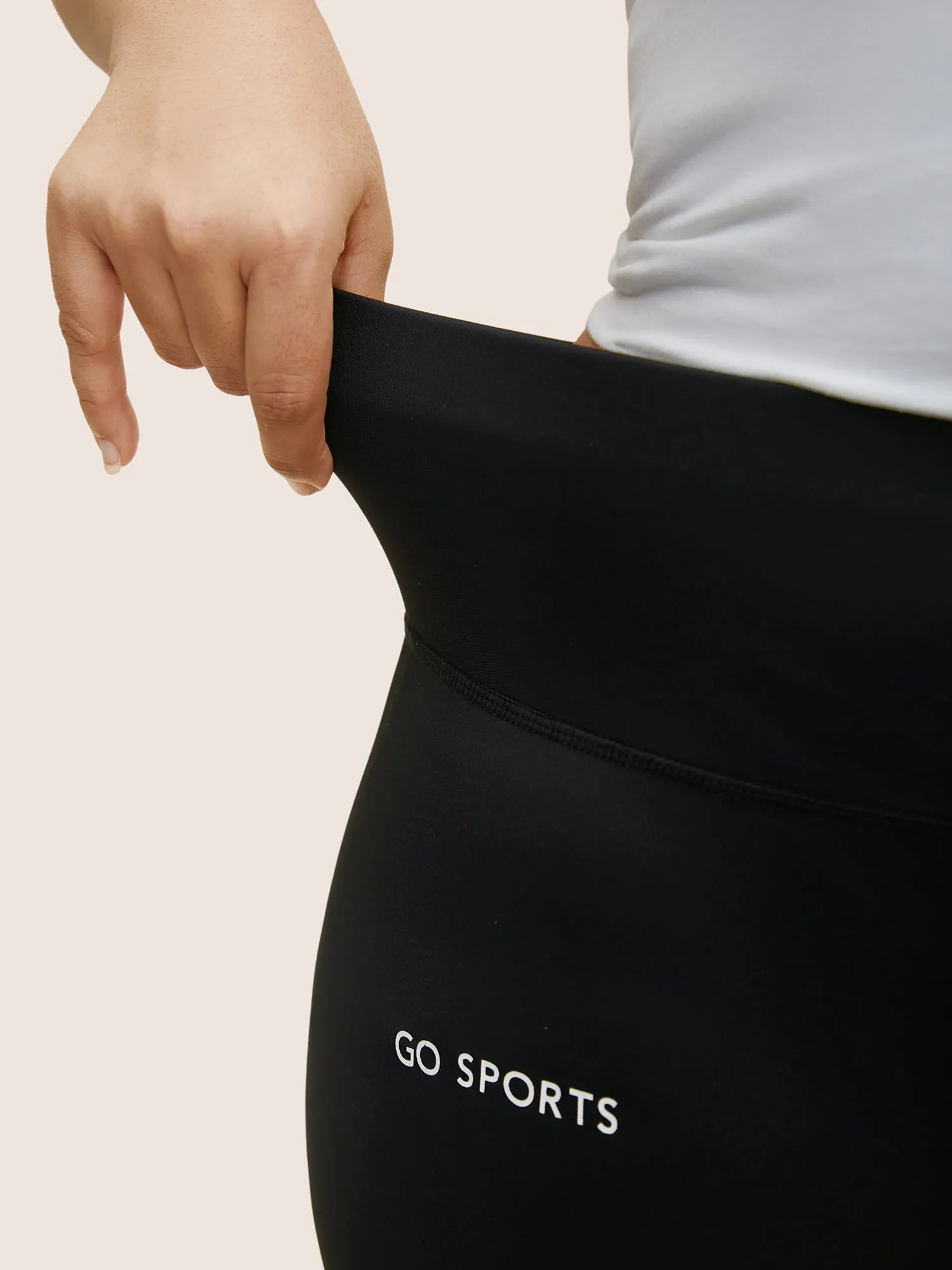 Letter Print Wideband Waist High Rise Pants sold by Bloomchic product image thumbnail 5