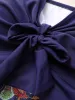 Patchwork Ruched Knot Asymmetrical Hem Swim Dress sold by Bloomchic
