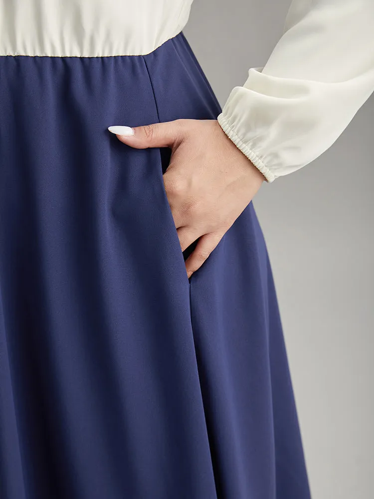 Static-Free Contrast Button Detail Pocket Dress sold by Bloomchic product image thumbnail 5