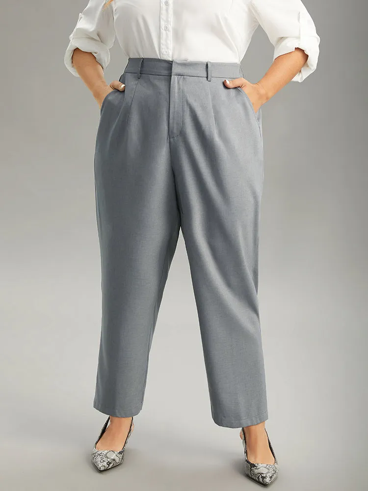 Plain Heather Texture Elastic Waist Pocket Pants sold by Bloomchic
