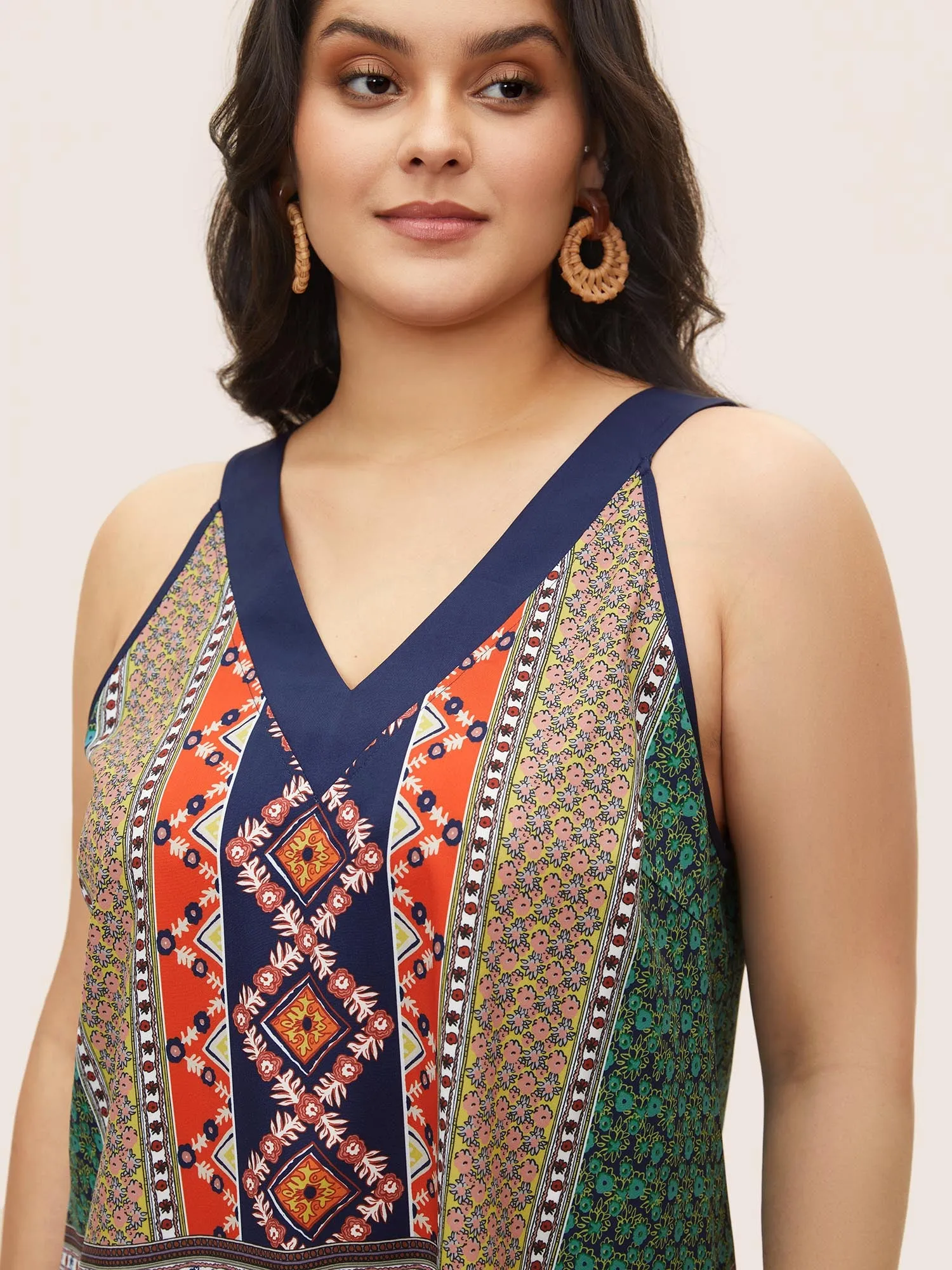 Geometric Boho Print V Neck Tank Top sold by Bloomchic product image thumbnail 4