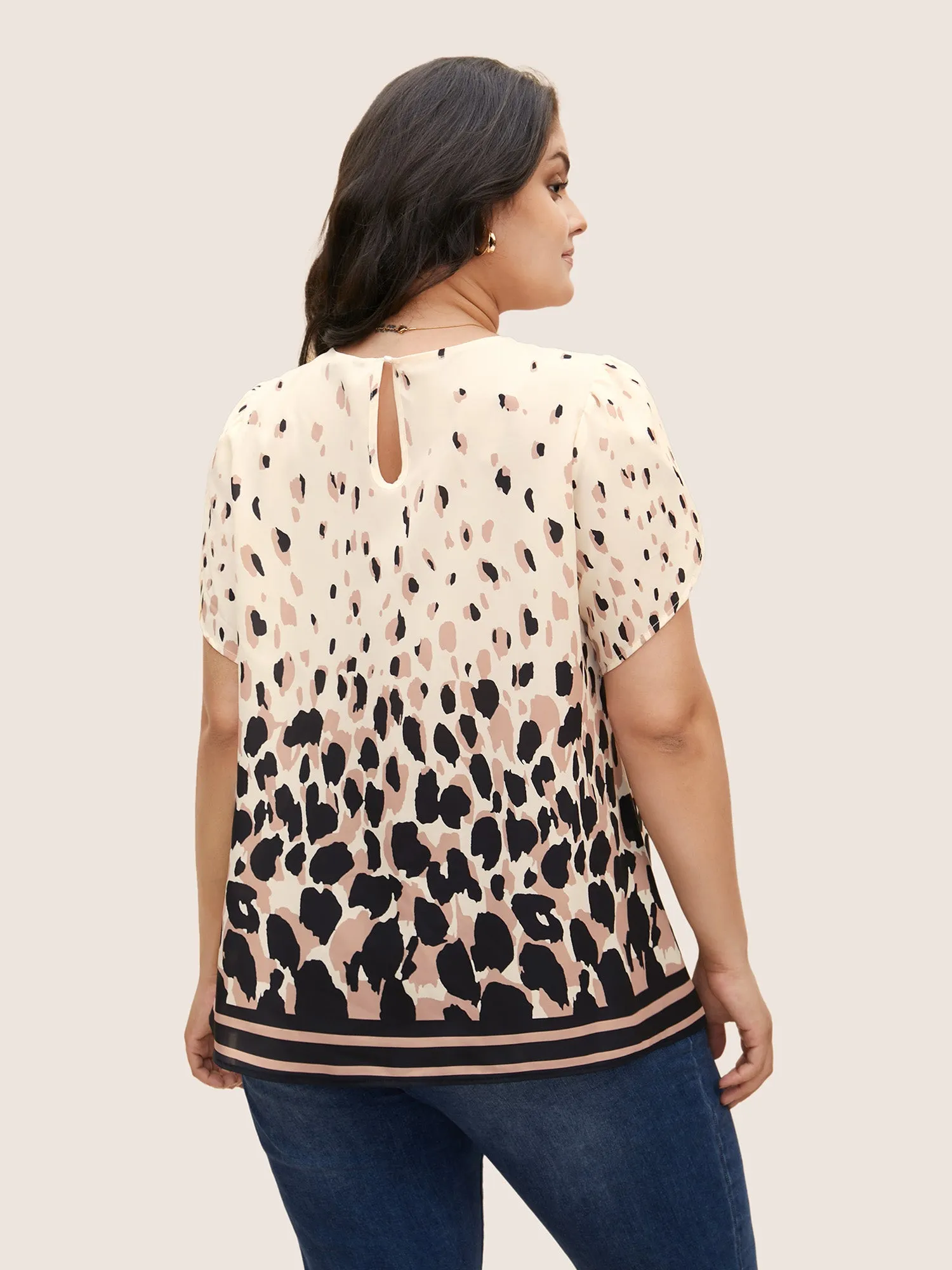 Ombre Allover Print Petal Sleeve Blouse sold by Bloomchic product image thumbnail 4