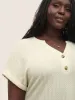 Plisse Dolman Sleeve Button Up T-shirt sold by Bloomchic
