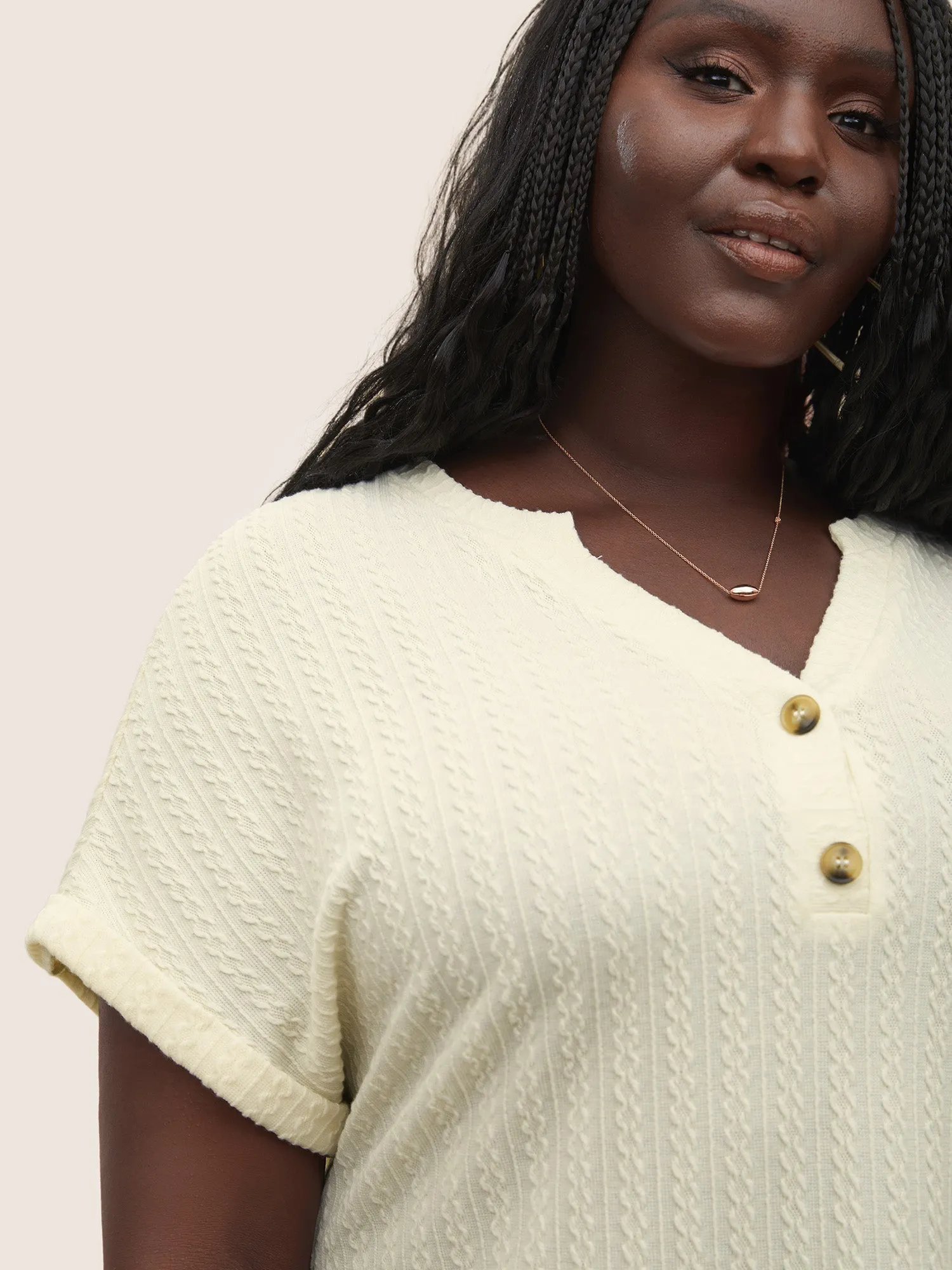 Plisse Dolman Sleeve Button Up T-shirt sold by Bloomchic product image thumbnail 4