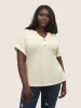 Plisse Dolman Sleeve Button Up T-shirt sold by Bloomchic