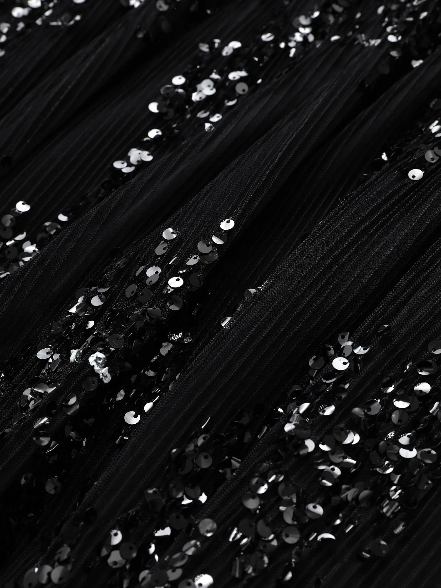 Sequin Mesh Patchwork Square Neck Elastic Waist Dress sold by Bloomchic product image thumbnail 5