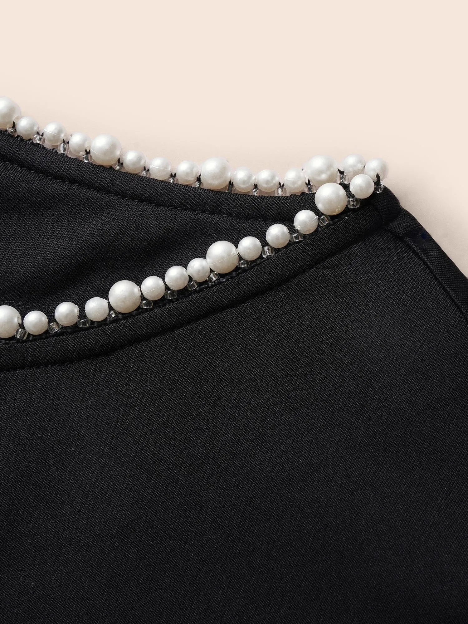 Pearl Beaded Petal Sleeve Stretch Blouse sold by Bloomchic product image thumbnail 5