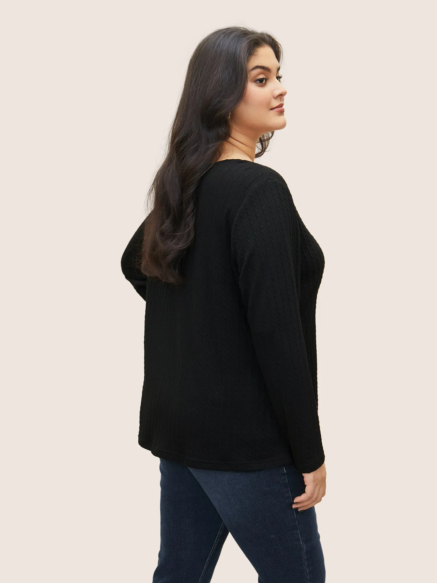 Plain Textured Metal Chain Detail T-shirt sold by Bloomchic product image thumbnail 2