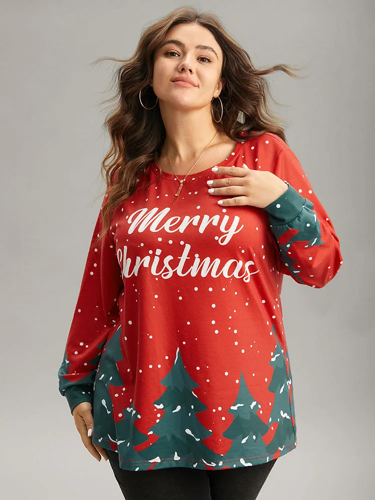 Christmas Trees Snowflake Round Neck Sweatshirt sold by Bloomchic