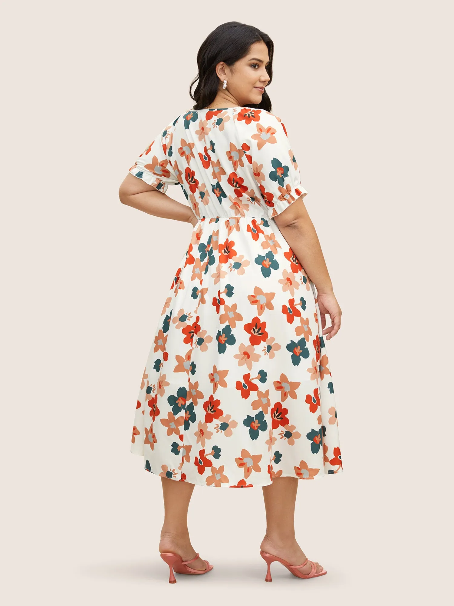 Floral Square Neck Twist Front Dress sold by Bloomchic product image thumbnail 3