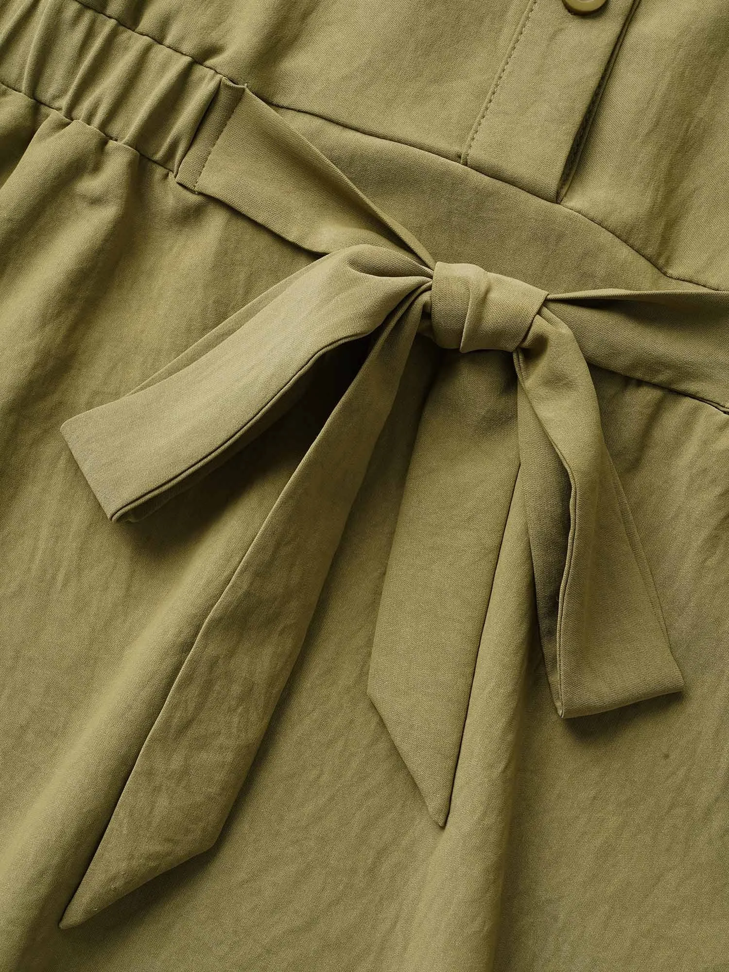 Notched Button Up Tie Knot Blouse sold by Bloomchic product image thumbnail 5