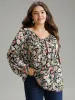 Paisley Lantern Sleeve Gathered Blouse sold by Bloomchic