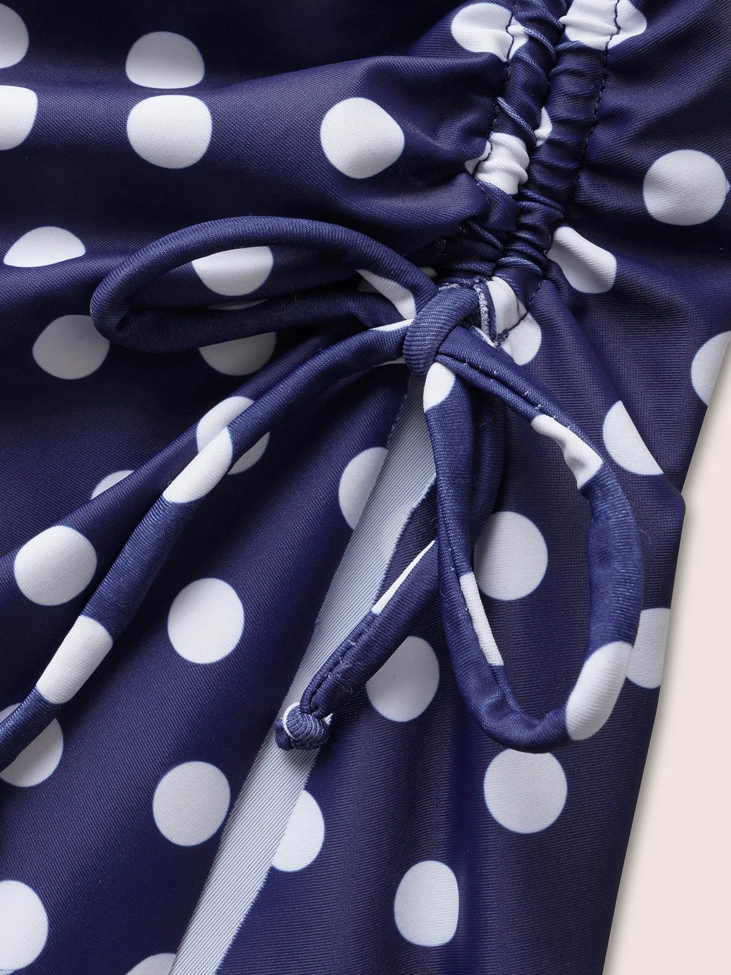 Polka Dot Drawstring Split Side Swim Dress sold by Bloomchic product image thumbnail 4
