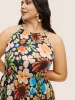 Floral Printed Patchwork Side Seam Pocket Dress sold by Bloomchic