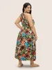 Floral Printed Patchwork Side Seam Pocket Dress sold by Bloomchic